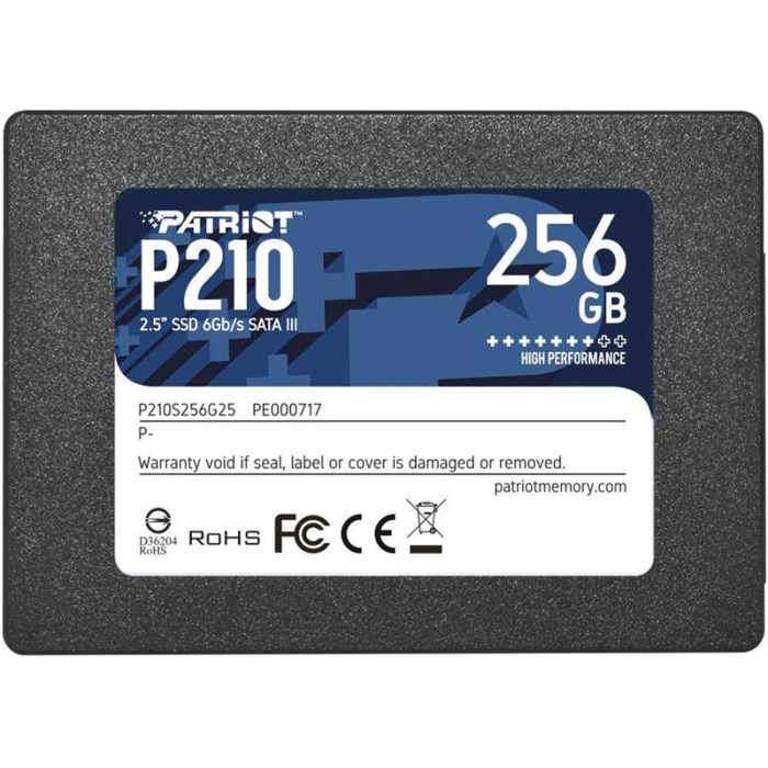 SSD накопитель Patriot P210 SATA III 256Gb 2.5(P210S256G25) 1590349 - фото 795874