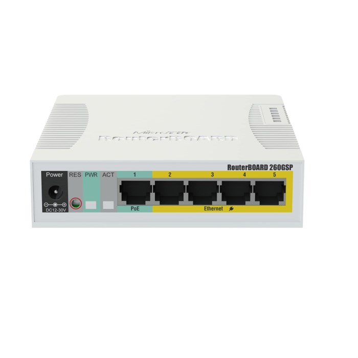 Коммутатор MikroTik RB260GSP CSS106-1G-4P-1S 1xSFP, 5Gigabi, PoE 1914198 - фото 797500