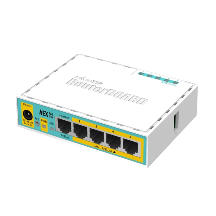 Маршрутизатор MikroTik hEX PoE lite RB750UPr2 5x100Mb, USB, PoE 1914203 - фото 797505