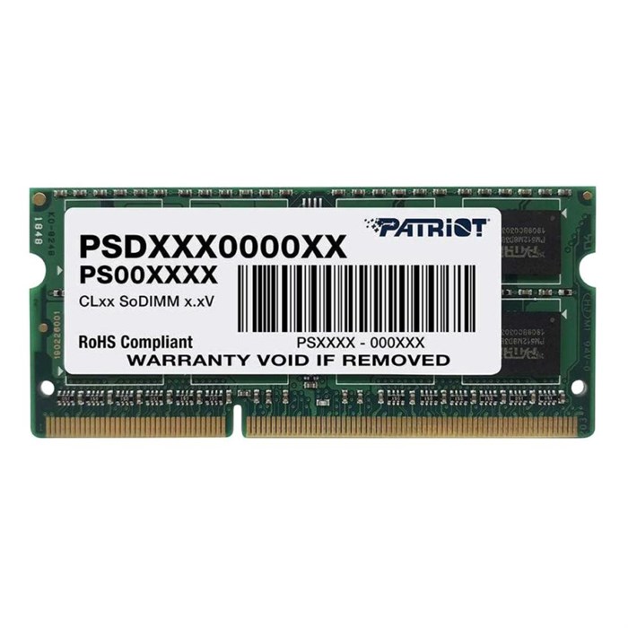 Модуль памяти Patriot DDR3L SO-DIMM 8Gb 1600МГц CL11 (PSD38G1600L2S) 1604837 - фото 801068