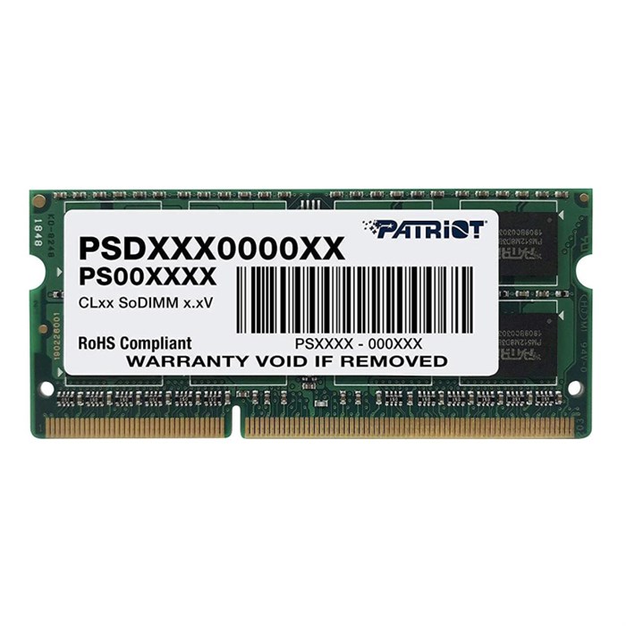 Модуль памяти Patriot SL DDR3 4GB 1600MHz 1.35V SODIMM (PSD34G1600L2S) - фото 801167