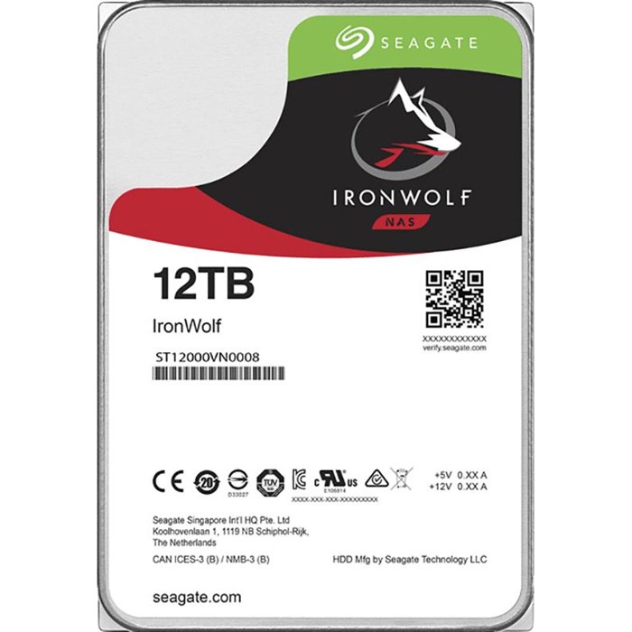 Жесткий диск Seagate IronWolf ST12000VN0008 12TB 3.5 SATA 7200rpm, 256MB 1950216 - фото 801998