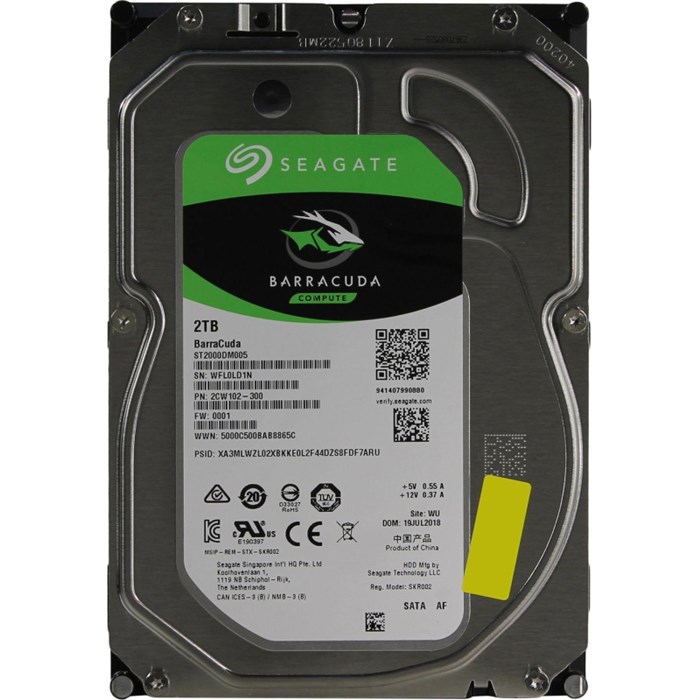 Жесткий диск Seagate BarraCuda ST2000DM005 2TB 3.5 SATA 5400rpm, 256MB 1973886 - фото 802004