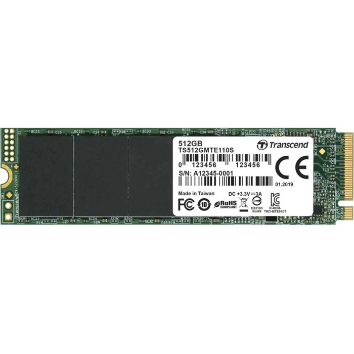 SSD накопитель Transcend MTE110S(TS512GMTE110S),512GB, M.2,NVMe,PCIe 3.0 x4 2005532 - фото 802285