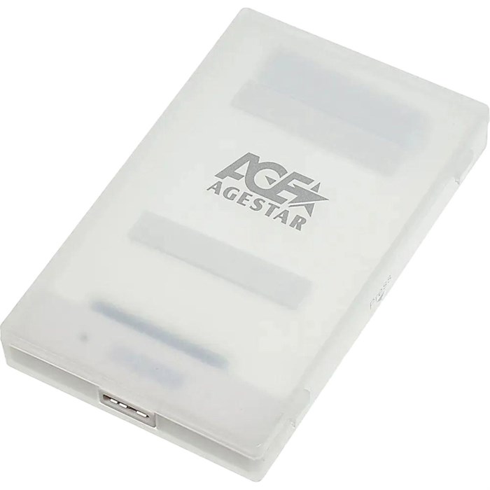 Корпус для HDD/SSD AgeStar 3UBCP1-6G SATA USB3.0 пластик белый 2.5 2005944 - фото 802449