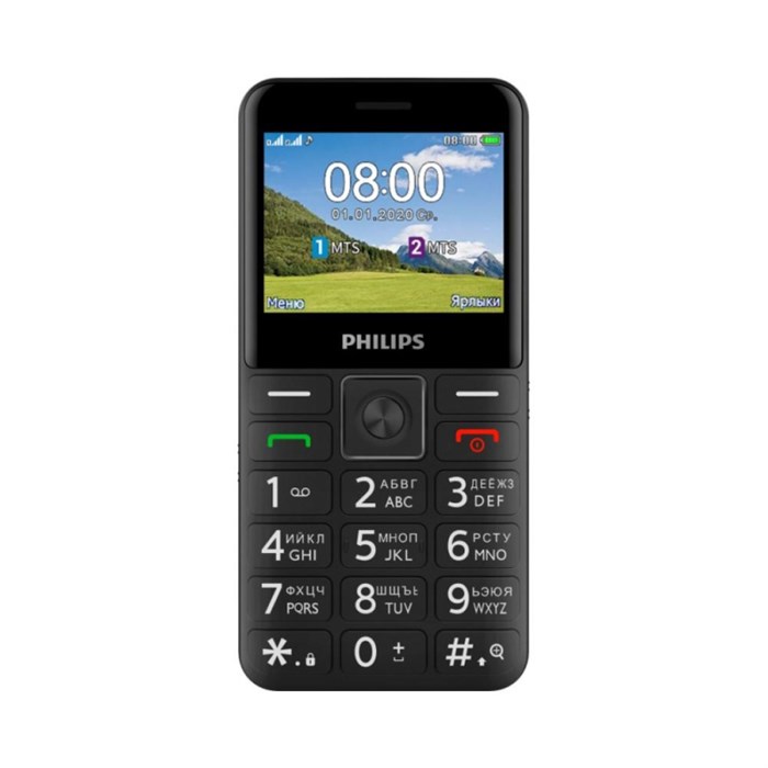 Мобильный телефон Philips E207 Xenium (Black) - фото 815633