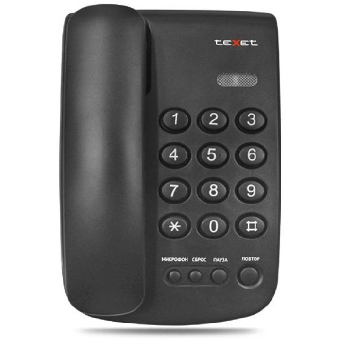 Телефон проводной teXet TX-241 черный - фото 822225