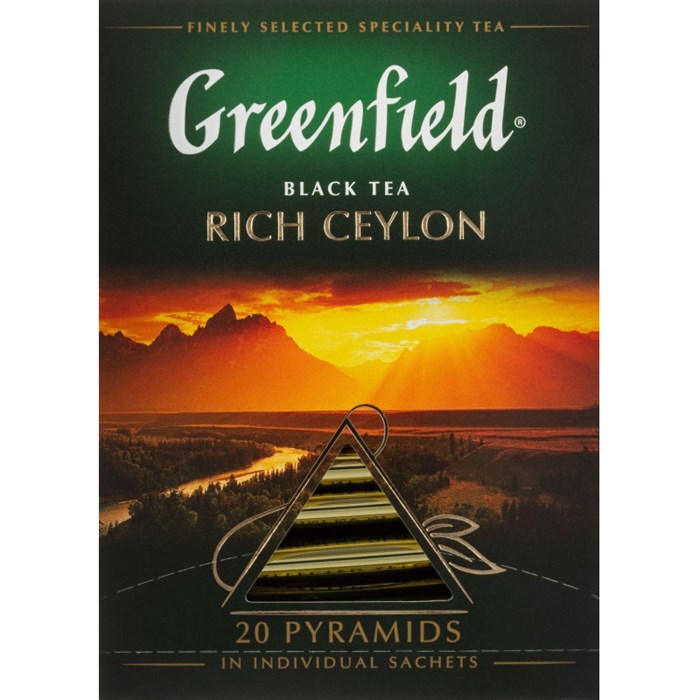 Чай Greenfield Rich Ceylon черн. пирамидки фольгир. 20 пак/уп 0898-08 - фото 825111