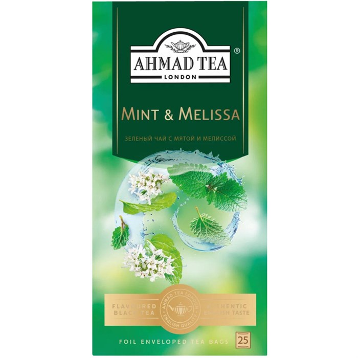 Чай Ahmad Tea зеленый Мята-Мелиса 25пакx1,5г/уп 2258 - фото 826151
