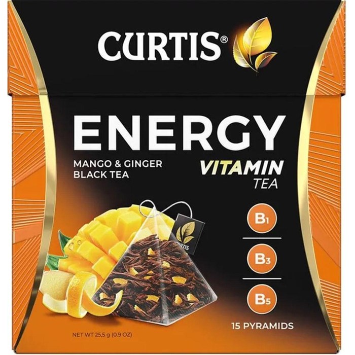 Чай Curtis черный Energy,ароматизированный,средний лист, 15шт/уп - фото 826351