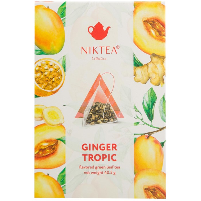 Чай зеленый в пирамидках NIKTEA Имбирный Тропик, 15х2,7гр - фото 827769