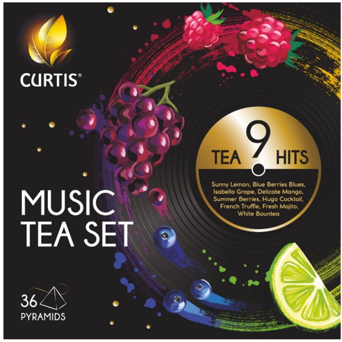 Чай Curtis Music Tea Set пакетированный ассорти 9 вкусовx4шт, 63,2г - фото 827987