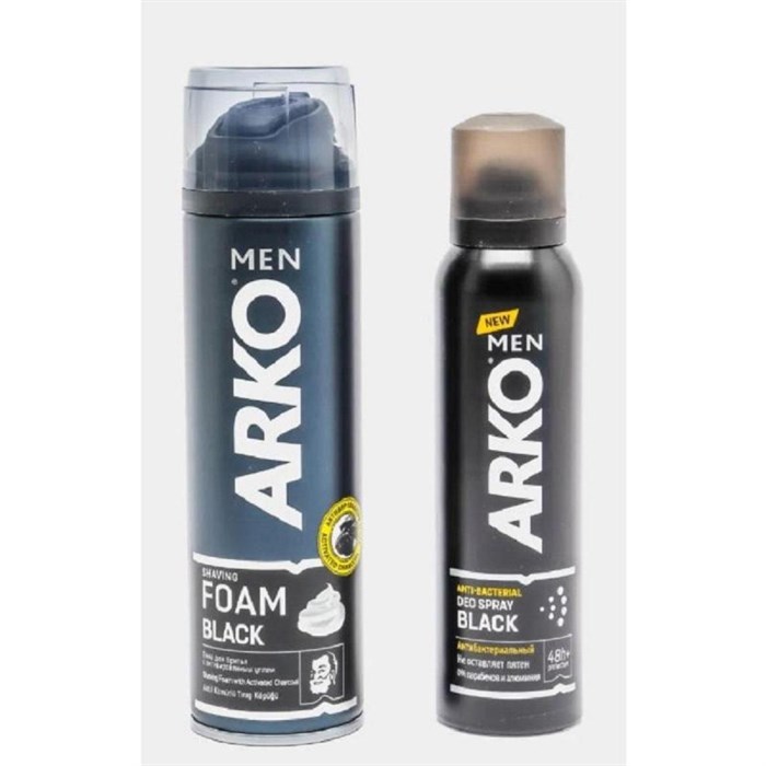 Подарочный набор ARKO пена д/бр Anti-Irritation 200мл,дезодор. Black 150 мл 1646300 - фото 833231