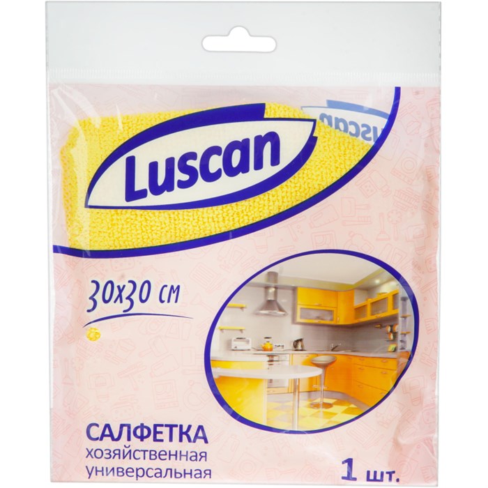 Салфетка хозяйственная Luscan из микрофибры универ 200г/м2 30х30см желтая 1612796 - фото 833524