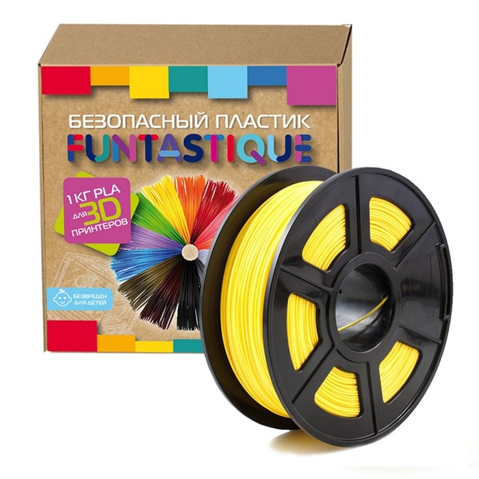 Катушка пластиковая Funtastique PLA-1KG-YL,1.75 мм,1 кг (Желтый) 1164151 - фото 835644