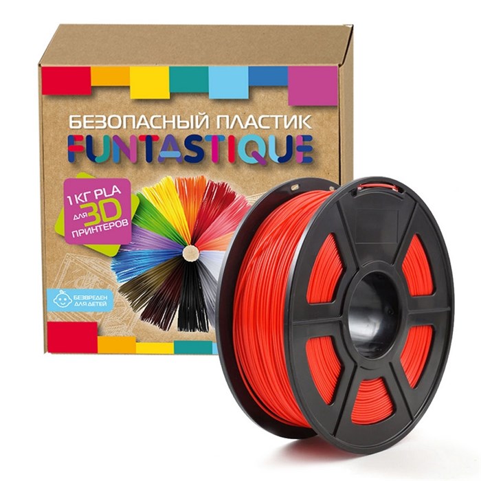 Катушка пластиковая Funtastique PLA-1KG-RD,1.75 мм,1 кг (Красный) 1164153 - фото 835647