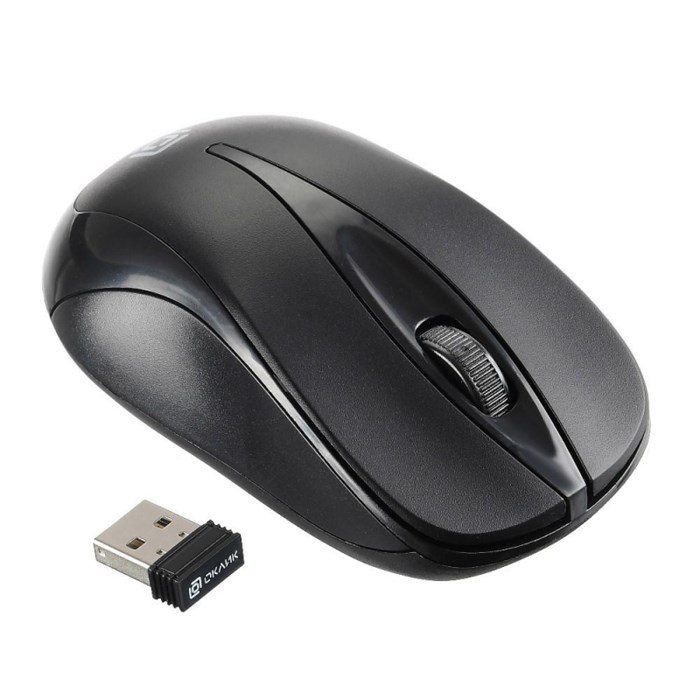 Мышь компьютерная Oklick 675MW ч/с оптич (800dpi) беспроводная USB (2but) - фото 839013