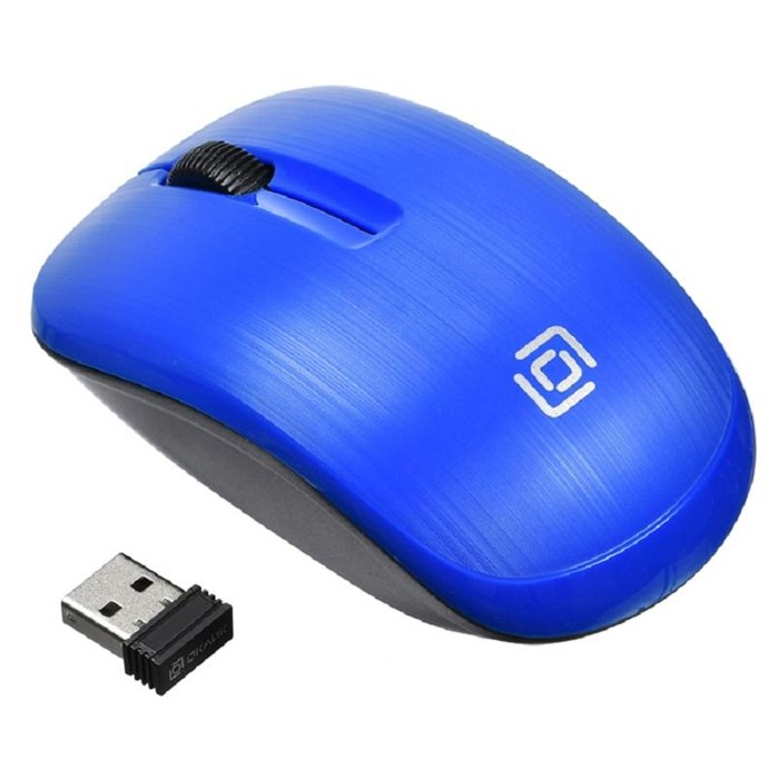 Мышь компьютерная Oklick 525MW синий опт (1000dpi) беспр USB (2but) - фото 839306