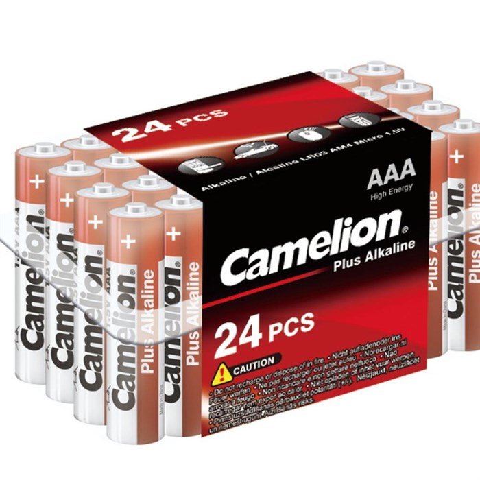 Батарейка Camelion AAA/LR 03 Plus Alkaline PB-24 1.5В(24 шт в уп.) 1568791 - фото 839484