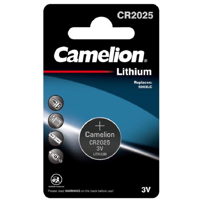 Батарейка Camelion CR2025 BL-1 (CR2025-BP1, литиевая,3V) - фото 839679