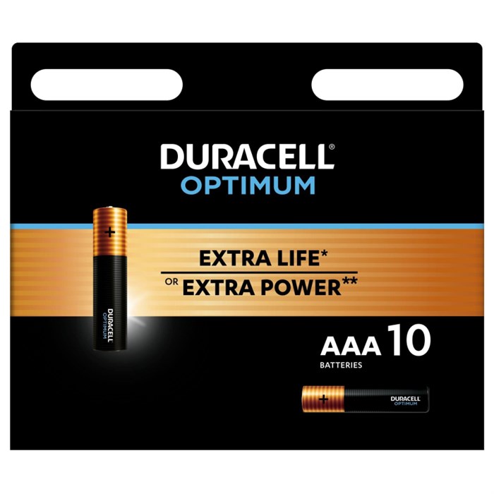 Батарейка DURACELL Optimum ААA/LR03-10BL уп/10шт 1656908 - фото 840013