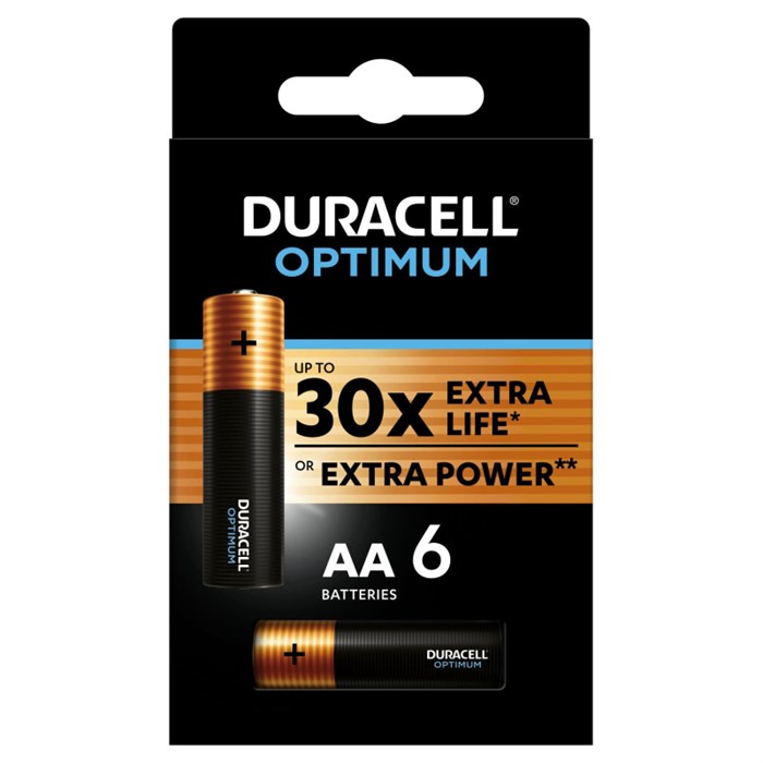 Батарейка Duracell Optimum LR6-6BL (5014065) АА/алкалиновые/1,5v/6шт./уп 1694811 - фото 840080