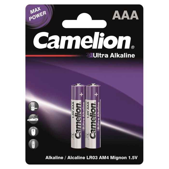 Батарейка Camelion Ultra 2шт/бл (LR03-BP2UT,  1,5В) (14983) 1840405 - фото 840679