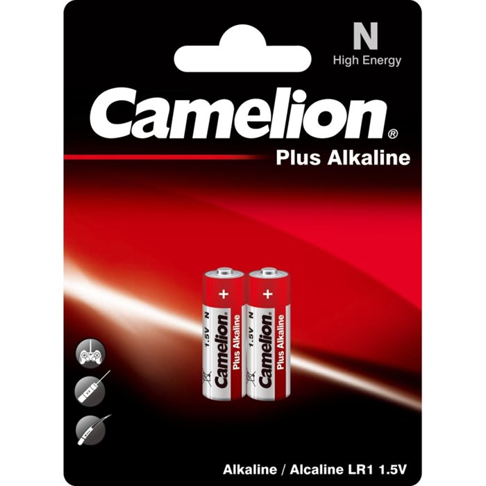 Батарейки Camelion LR1 Plus Alkaline BL-2 (LR1-BP2, батарейка,1.5В)(2шт/уп) - фото 840847