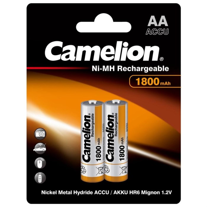 Аккумулятор Camelion AA-1800mAh 2шт/бл(NH-AA1800BP2,1.2В) (3001) 1840396 - фото 840951