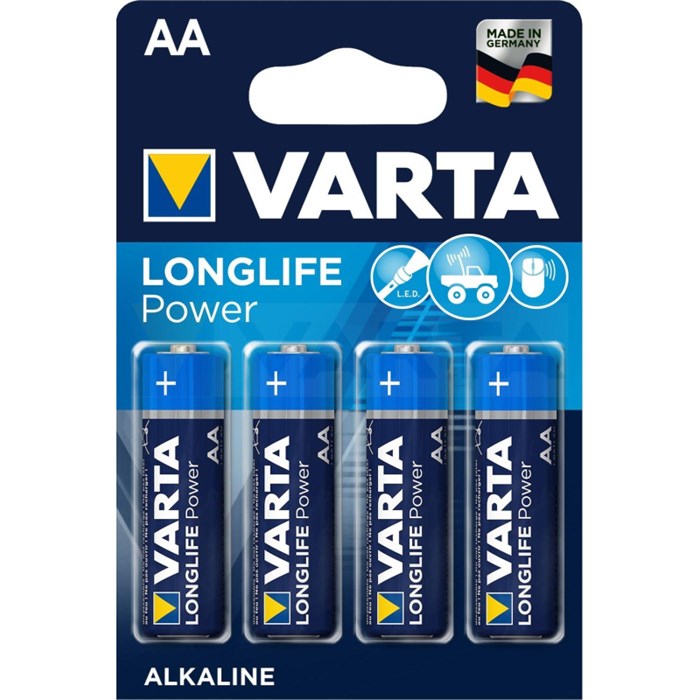 Батарейка Varta LONGLIFE POWER LR6 AA 4шт/бл Alkal 1.5V (4906) (4906121414) 1931790 - фото 841339