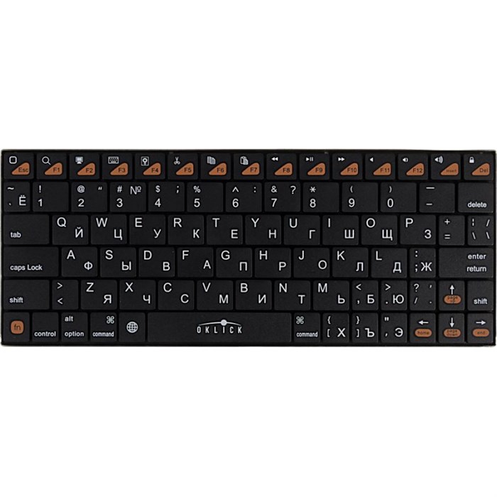 Клавиатура Oklick 840S черный USB беспроводная BT slim - фото 842199