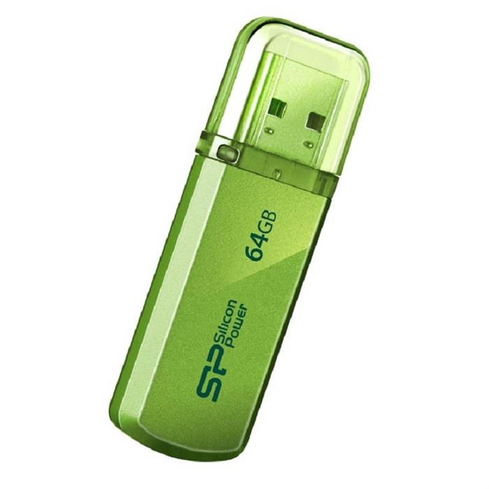 Флеш-память Silicon Power Helios 101 64GB USB 2.0, зеленый, алюминий 1594868 - фото 842477