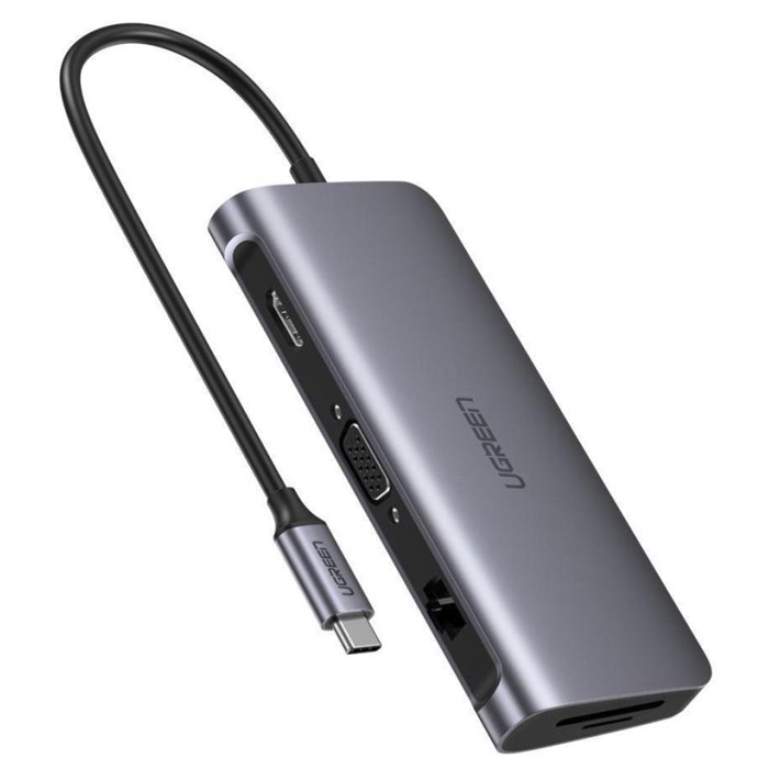 Разветвитель USB UGREEN 9 в 1, 3 x USB 3.0, HDMI, VGA, RJ45, TF/SD(40873) 1602458 - фото 843154