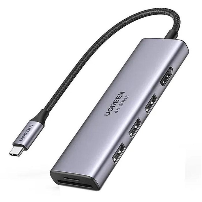 Разветвитель USB Ugreen CM511 (60383) USB-C. серый космос 1796203 - фото 843207