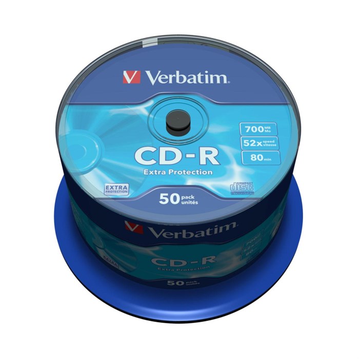 Носители информации CD-R, 52x, Verbatim Extra Protection, Cake/50, 43351 84122 - фото 845152