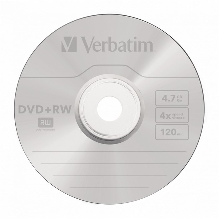 Носители информации DVD+RW, 4x, Verbatim Serl Matt Silver, Jewel/5, 43229 1200916 - фото 845513