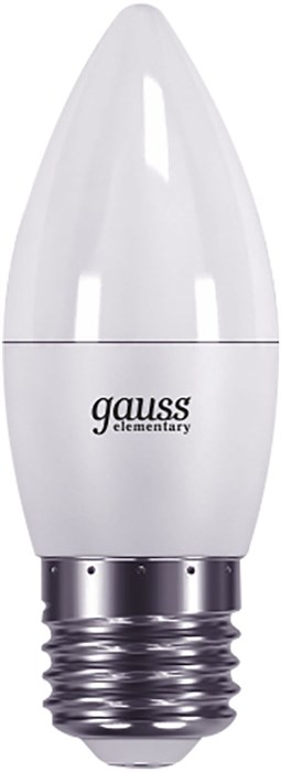 Лампа светодиодная Gauss Elementary 6Вт цок.:E27 свеча 220B 3000K св.свеч.бел.теп. C37 (упак.:10шт) (33216) XM1411786 - фото 84601