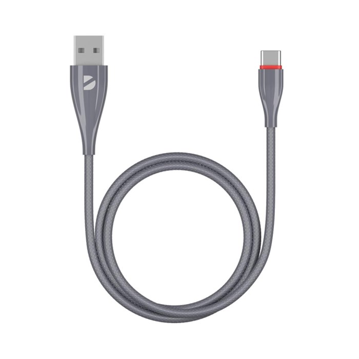 Кабель Deppa Ceramic USB - USB-C, 1м, серый - фото 846541