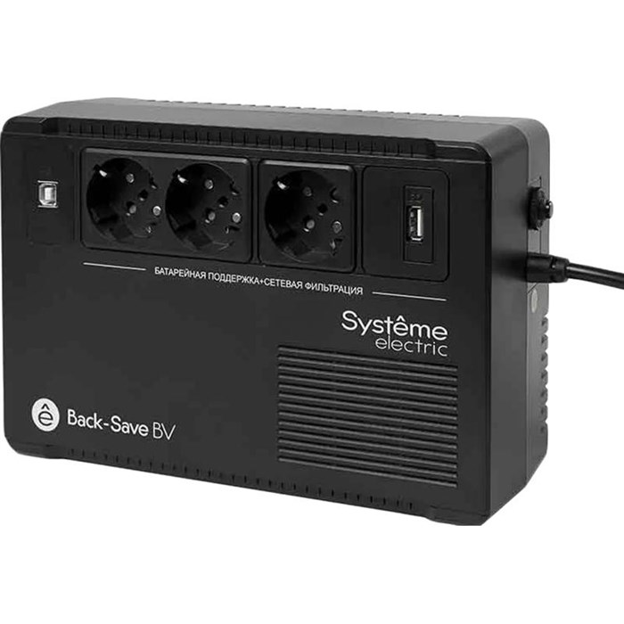 ИБП Systeme Electric Back-Save BV 800 ВА, 3xSchuko, 230В, USB (BVSE800RS) - фото 851027
