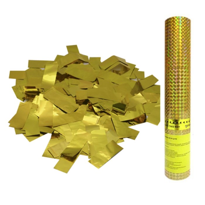 Хлопушка пневм. в пластиковой тубе Золотое конфетти AC 30см НГ, 109881 - фото 853903