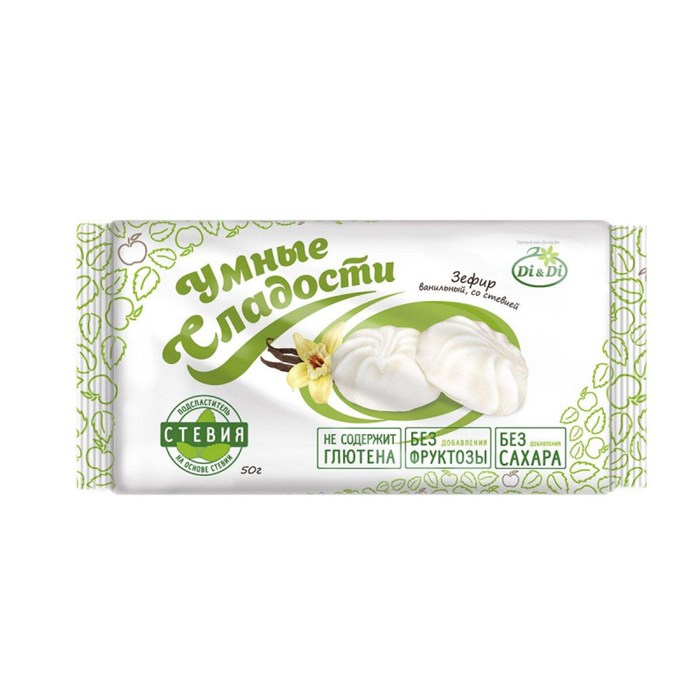 Зефир Умные Сладости Di&Di ванильный, стевия, 50г 1295132 - фото 862420