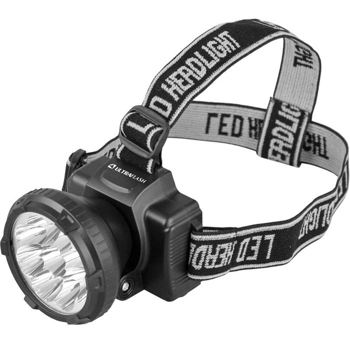 Фонарь налобный Ultraflash 9LED 33Лм,акк220,0,5Ач, 1343284 - фото 910751