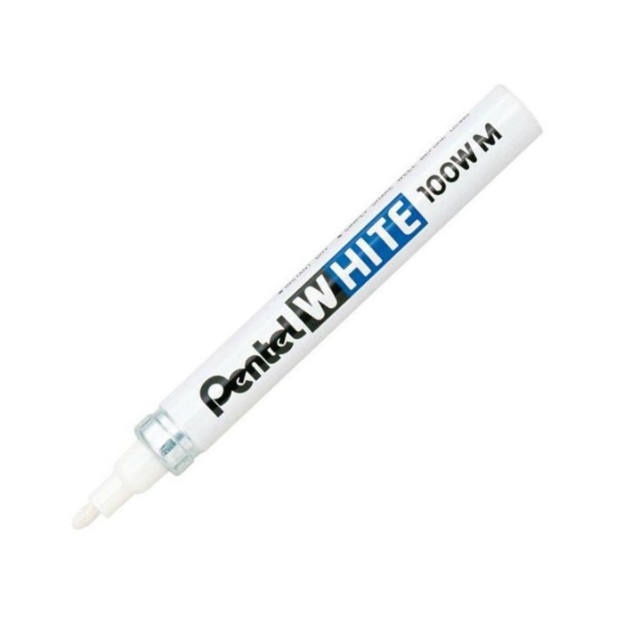 Маркер промышленный быстросохнущий PENTEL WHITE 100W (белый 3,9 мм) 237542 - фото 916299