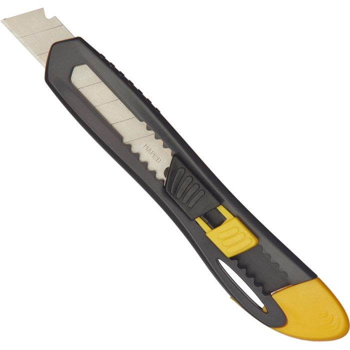 Нож канцелярский 18 мм Maped UNIVERSAL  с фиксатором, пластик, цв.вассорт. - фото 916667