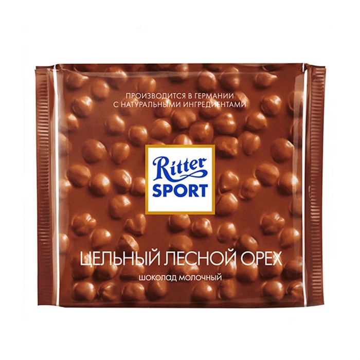 Шоколад Ritter Sport молочный с цельным лесным орехом 100 г 271749 - фото 923029