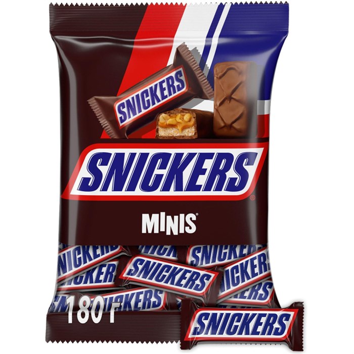 Шоколадный батончик Snickers мини 180г 504598 - фото 923732