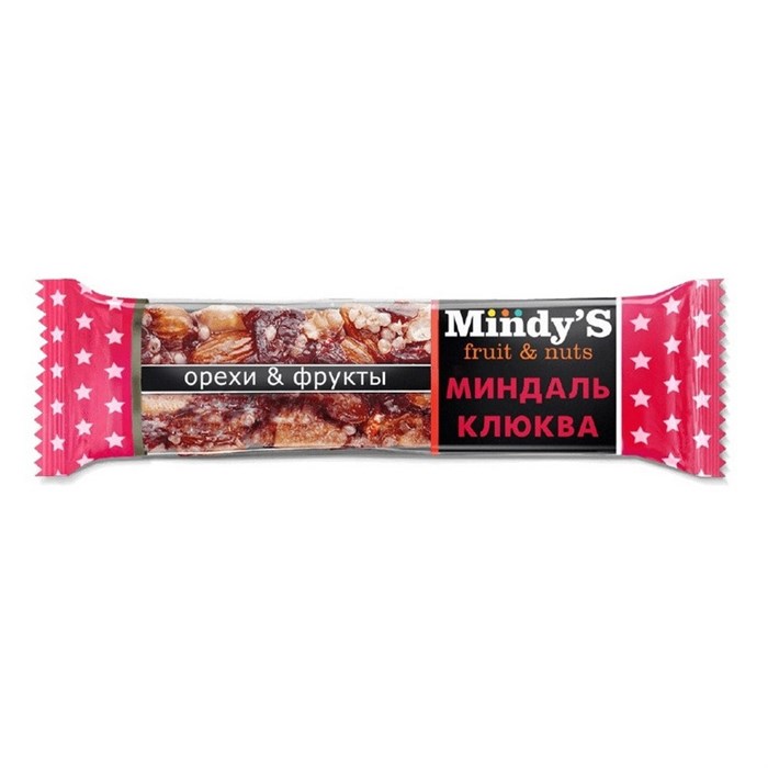 Батончик глазированный Mindy's Миндаль-Клюква, 30штx35г 1005238 - фото 924376