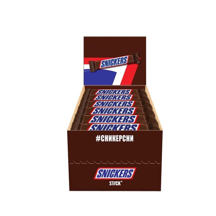 Шоколадный батончик Snickers Stick, 32штx20г 1263733 - фото 924793