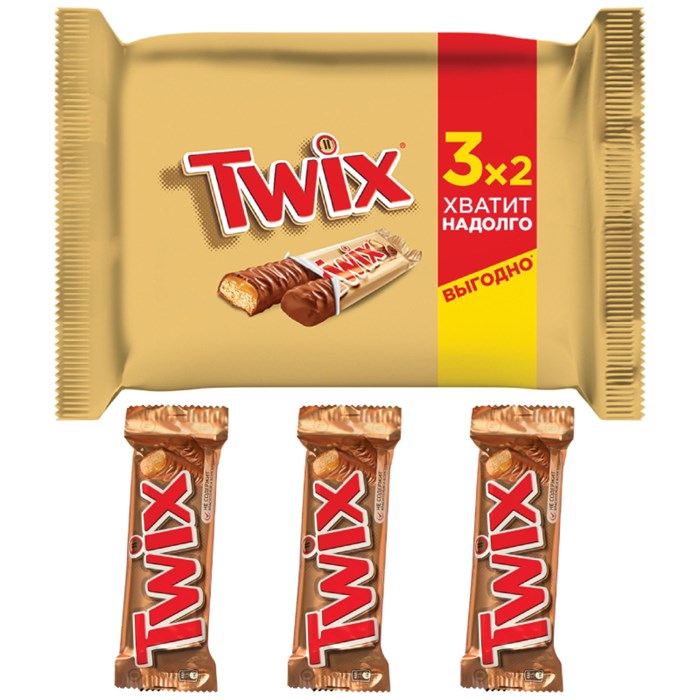 Шоколадный батончик Twix, 3штx55г/уп 1343934 - фото 924857