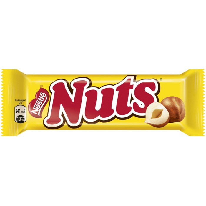 Шоколадный батончик  Nuts, 50гх30шт/уп 1668320 - фото 925392